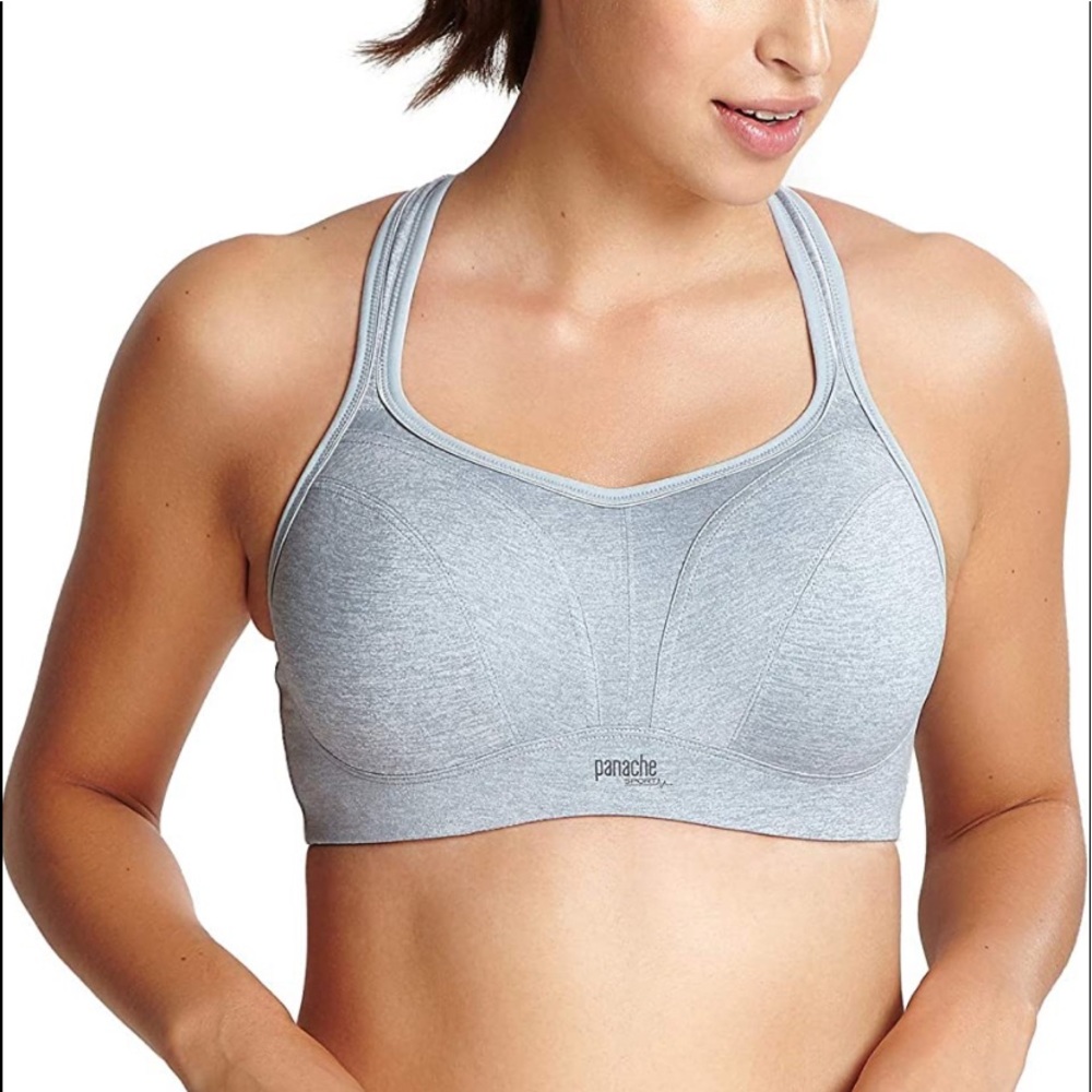 Panache Underwire Sports Bra, 38C. Gray Mark.
